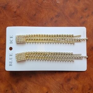 Blue Ice gold tone earrings